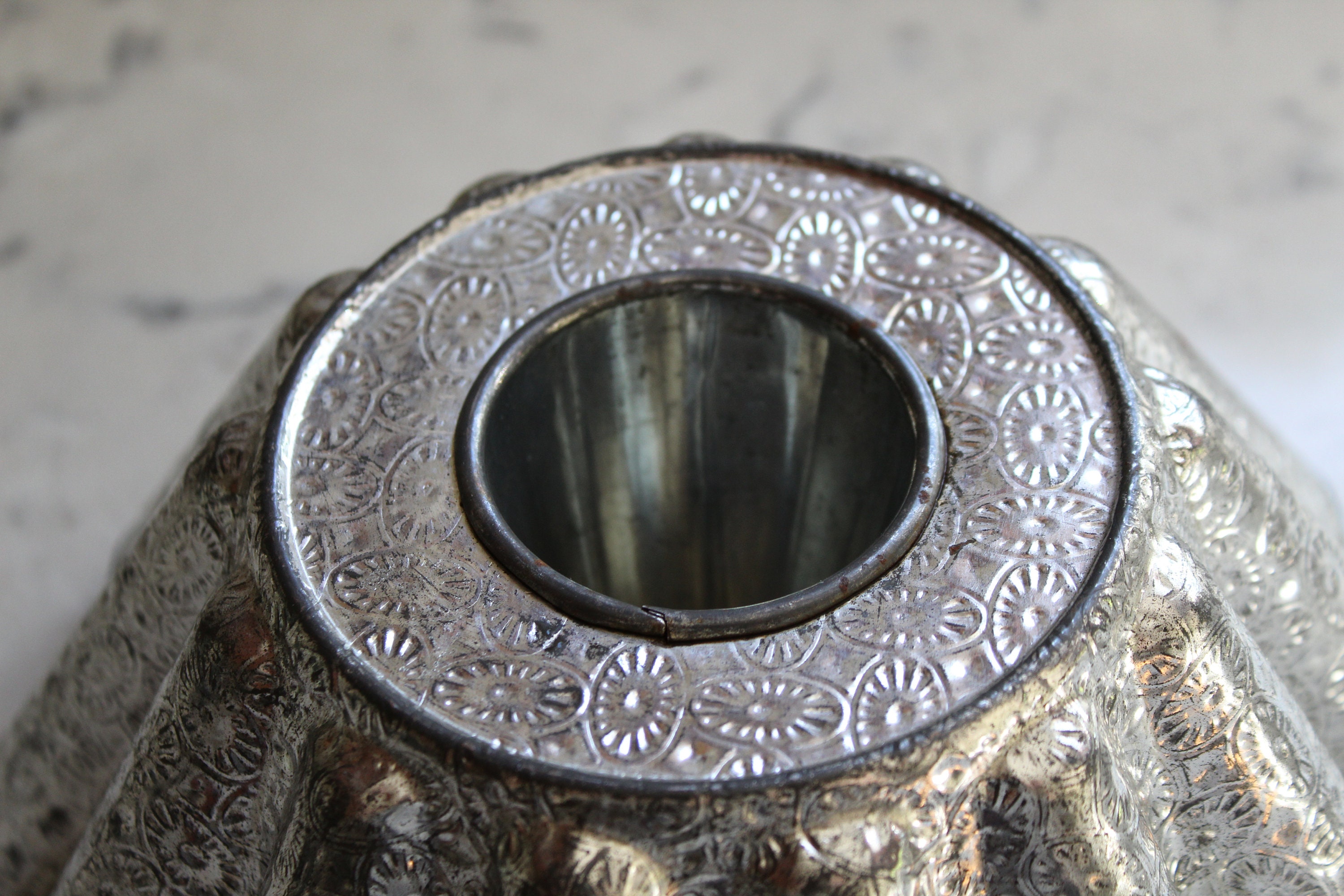 Large Vintage Ornate Fluted Tin Brioche Mold Mousse Cake Etsy