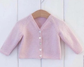 0141 Knitting Baby Girls Classic Cardigan 0-9mths 4ply - Vintage Pattern PDF Instant Download