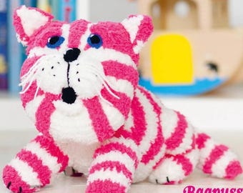 0132 Knitting Bagpuss Old Cloth Cat Toy 22cmx27cm Chunky - Vintage Pattern PDF Instant Download