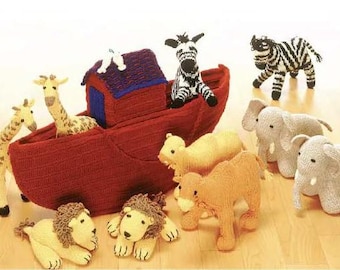 0195 Knitting Childs Noahs Ark & Animal Passengers Toy DK - Vintage Pattern PDF Instant Download
