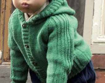 0189 Knitting Childs Hooded Cardigan 0-5yrs DK - Vintage Pattern PDF Instant Download