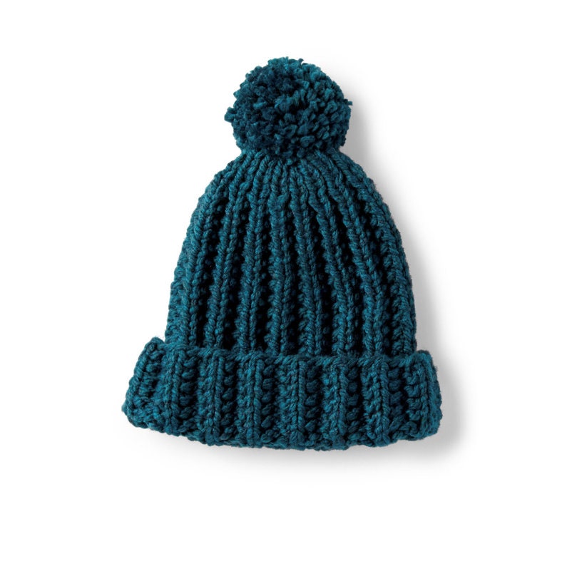 PDF Knitting Pattern Child & Adult Ribbed Bobble Hat Etsy