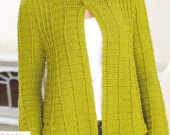 0547 Crochet Ladies Fit and Flare Cardigan 34-40ins DK - Vintage Pattern PDF Instant Download