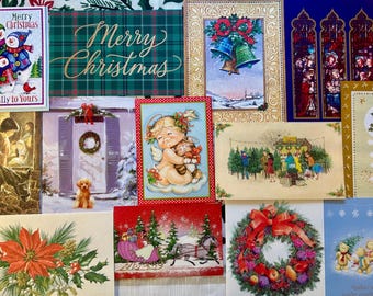 Vintage Weihnachtskarten aus den 1970er Jahren - 10, 15 oder 20 unbenutzte Karten