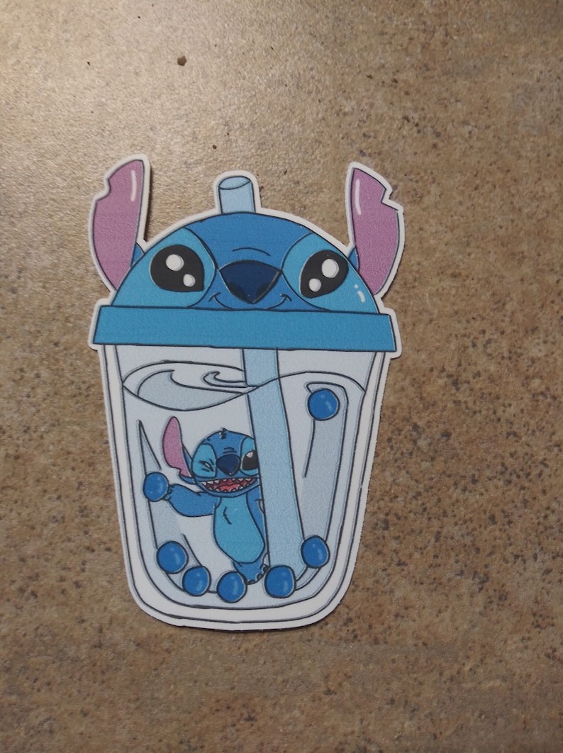 Stitch Boba Sticker Etsy