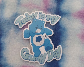 Water Resistant Grumpy Blue Care Bear sticker