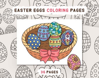 Joyful Easter Eggs Coloring pages, Cut and Glue Easter Activity page printable, Easter Games, Easter Activities Printable, DIGITAL DOWNLOAD