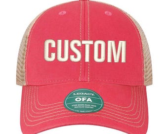 Legacy-Pink-Khaki-Soft Mesh-Custom Embroidery
