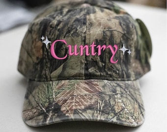 Gorra de camionero vintage con estrellas opcionales, camuflaje de roble musgoso, estilo papá, sin estructura