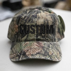 Custom Embroidered Hat-Mossy-Oak2-Camo Hat-Unstructured Cotton Black Thread