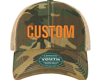 Bonnet camouflage pour jeune - Texte brodé personnalisé