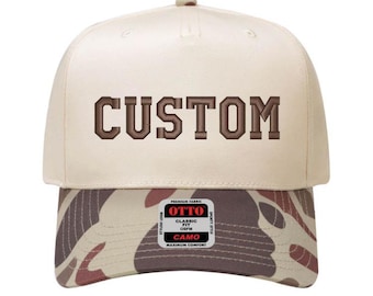 Embroidered Trucker Hat Camo Bill