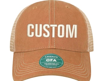 Texas Orange-Khaki-Soft Mesh-Custom Embroidery