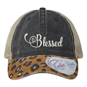 Leopard Print Hat-Ponytail-Blessed Text
