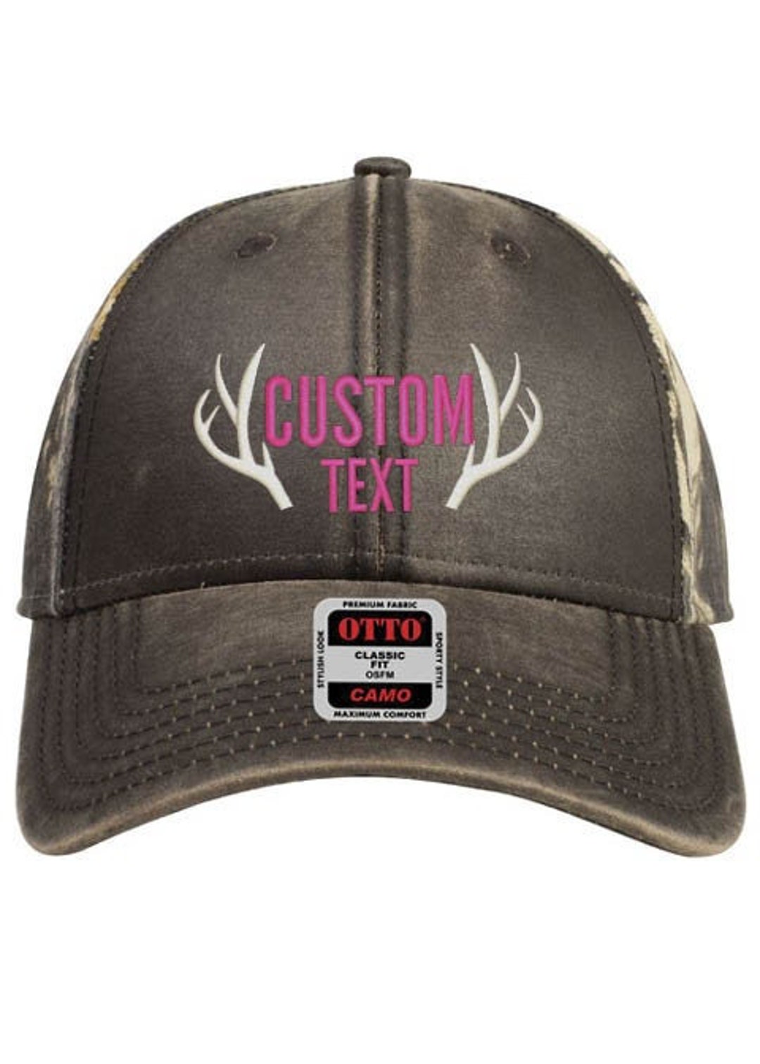Camo Trucker Hat Custom Embroidered Women's Camo Hat Hot Pink Hunting