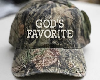 God's Favorite Embroidered Hat-Mossy-Oak2-Camo Hat-Unstructured