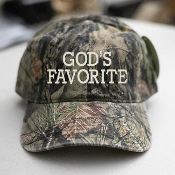 Chapeau brodé préféré de Dieu - Mousseux - Chêne - Chapeau camouflage - Non structuré