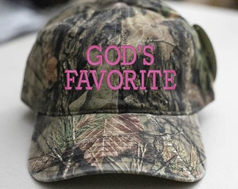 God's Favorite Embroidered Hat-mossy-oak2-camo Hat