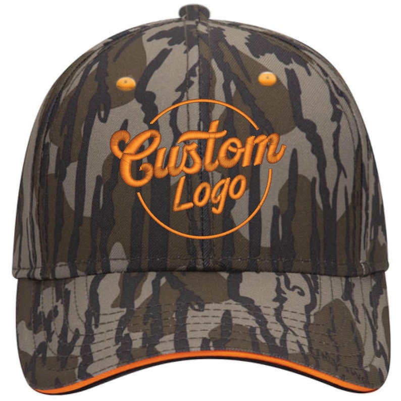 Custom Embroidered Logo Hats-Mossy-Oak-Camo-Bottomland-Custom Logo image 1