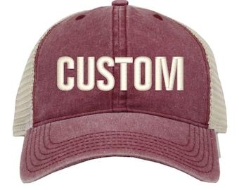 Bordeaux, bonnets brodés personnalisés, effet délavé, déstructuré