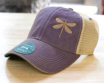 Dragonfly Embroidered Hat-Lavender Legacy