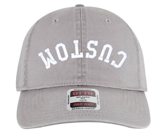 Casquette de baseball/papa - dos uni - texte brodé personnalisé à l'envers