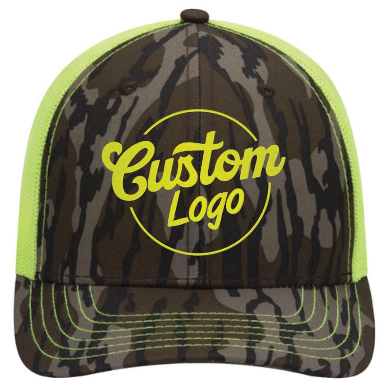 Custom Embroidered Logo Hats-Mossy-Oak-Camo-Bottomland-Custom Logo image 3