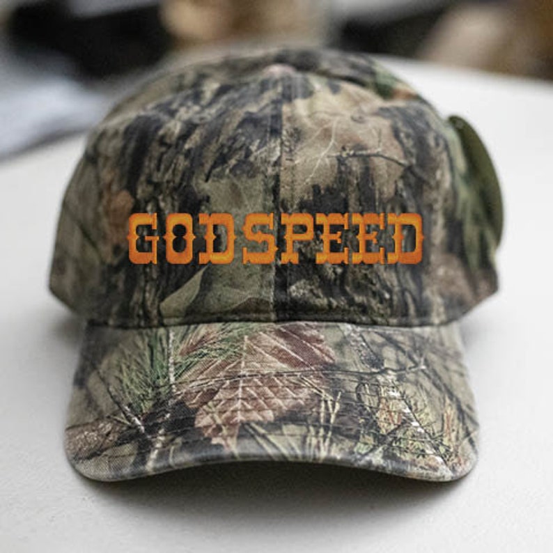 GODSPEED-Mossy Oak Camo-Vintage-Trucker-Pappahatt-Ostrukturerad Orange