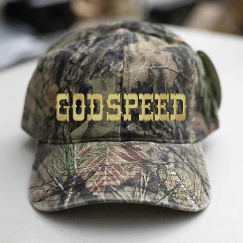 GODSPEED-Mossy Oak Camo-Vintage-Trucker-Pappahatt-Ostrukturerad Metallic Gold