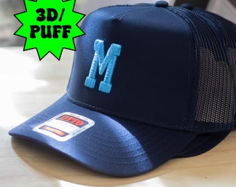 Custom 3D Puff Embroidered Text Trucker Hat