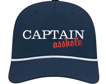 Captain Asshole BOAT GOLF HAT-solide contraste corde-doux structuré