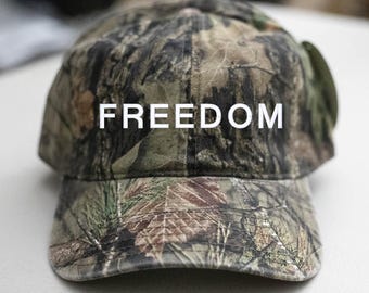 FREEDOM-Chapeau camouflage non structuré en chêne moussu avec broderie drapeau américain