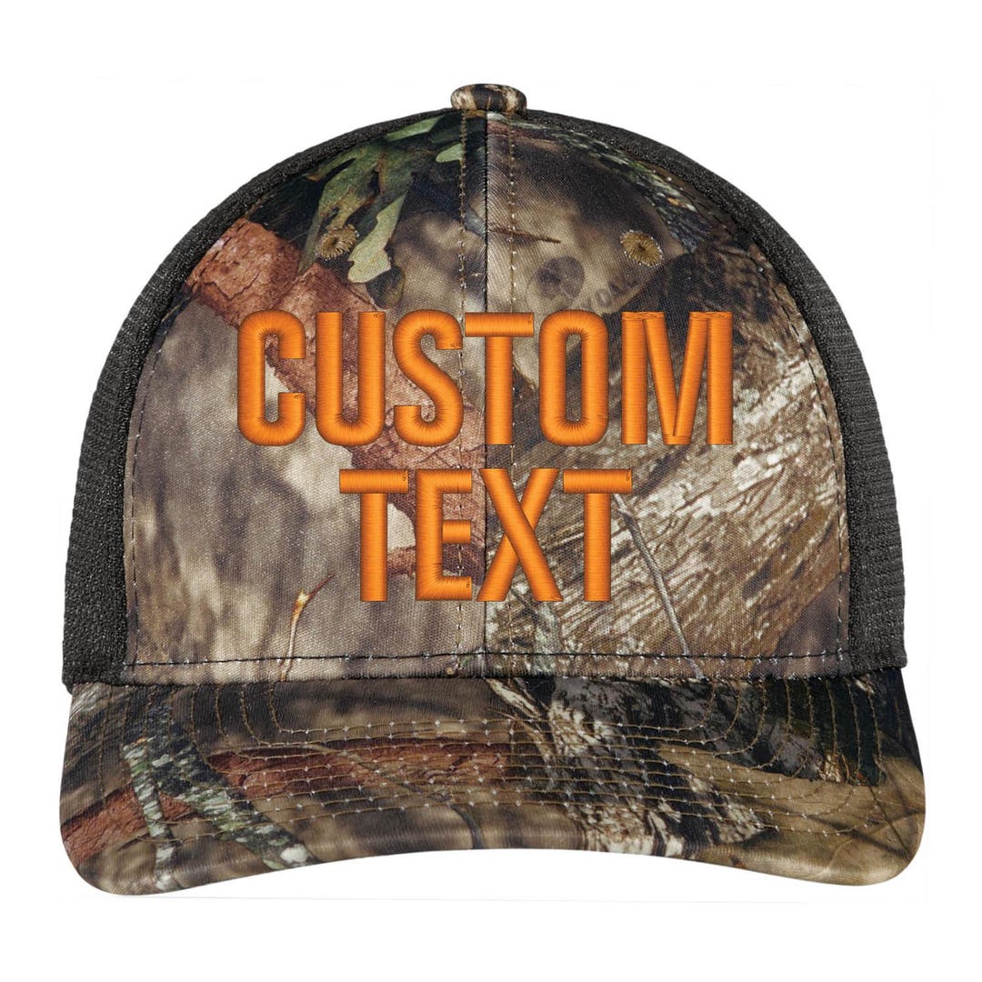 Custom Text Embroidered Hats-mossy-oak-camo-trucker-mesh-structured ...