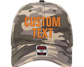 Casquettes brodées personnalisées Trucker Camo_Camouflage délavé dos uni structuré