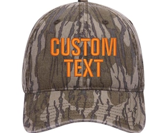 Broderad mössa med egen design - Mossy Oak Bottomland - Kamouflagehatt - Ostrukturerad bomull
