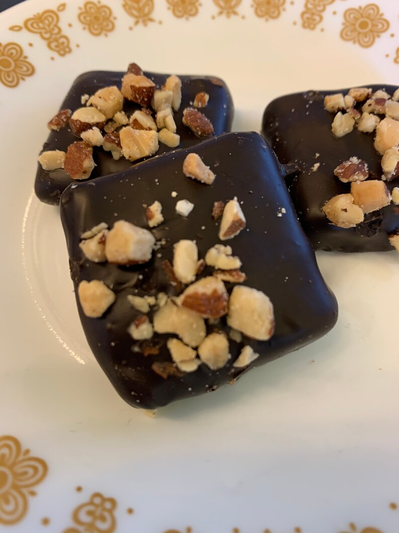 Chocolate Covered Almond Toffee Milk Chocolate Toffee Dark Etsy