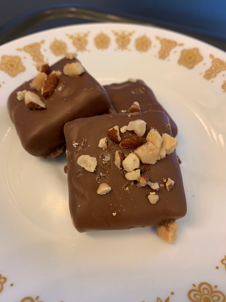 Chocolate Covered Almond Toffee Milk Chocolate Toffee Dark Etsy