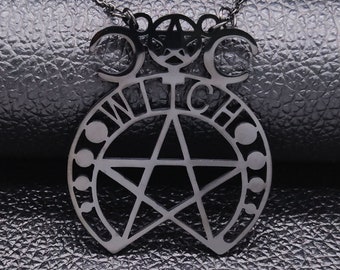 Necklace for Men Stainless Steel Chains Necklaces For Men Black Wicca Pentagram Choker Necklace Jewelry Pingente Masculino Necklace for Men Stainless Steel Chains Necklaces For Men Black Wicca Pentagram Choker Necklace Jewelry Pingente Masculino