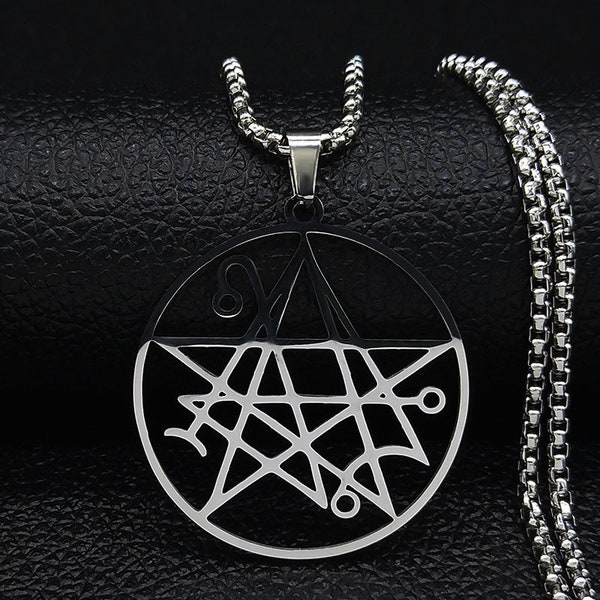 Sigil of NECRONOMICON Pendant Stainless Steel Demon Seal Pendant NECRONOMICON Pendants Women/Men Jewelry