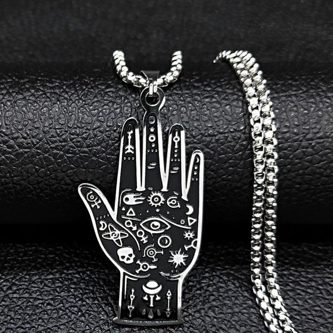 Bone Hamsa with Protective Eye Pendant