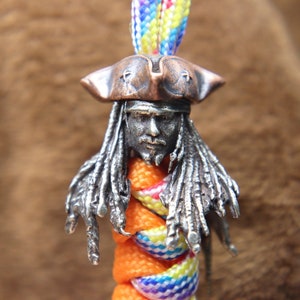 1PC Caribbean Pirates David Jones Brass EDC Paracord Beads Lanyard Pendants  Knife Beads Umbrella Rope Cord Beads Pendants - AliExpress