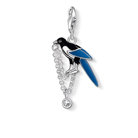 magpie bird charm for bracelet 925 sterling silver cute anime chaveiro  lucky piercing women jewelry