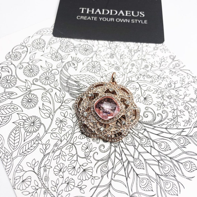 Rose Gold Flower Ornament Pendant Fashion Jewelry Romantic Etsy