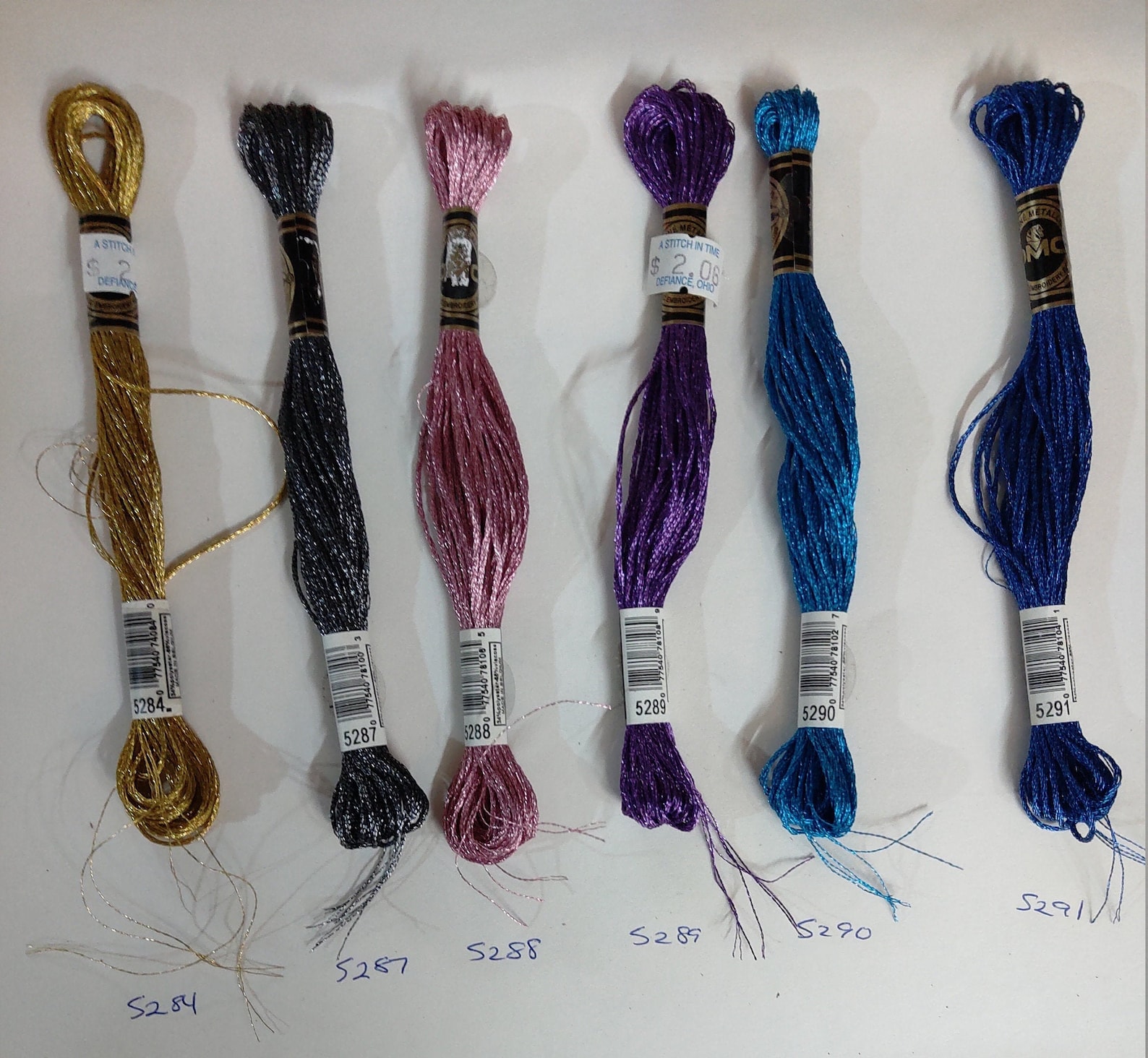 DMC Metallic Embroidery Thread Floss Colors 5269 to 5291 Etsy