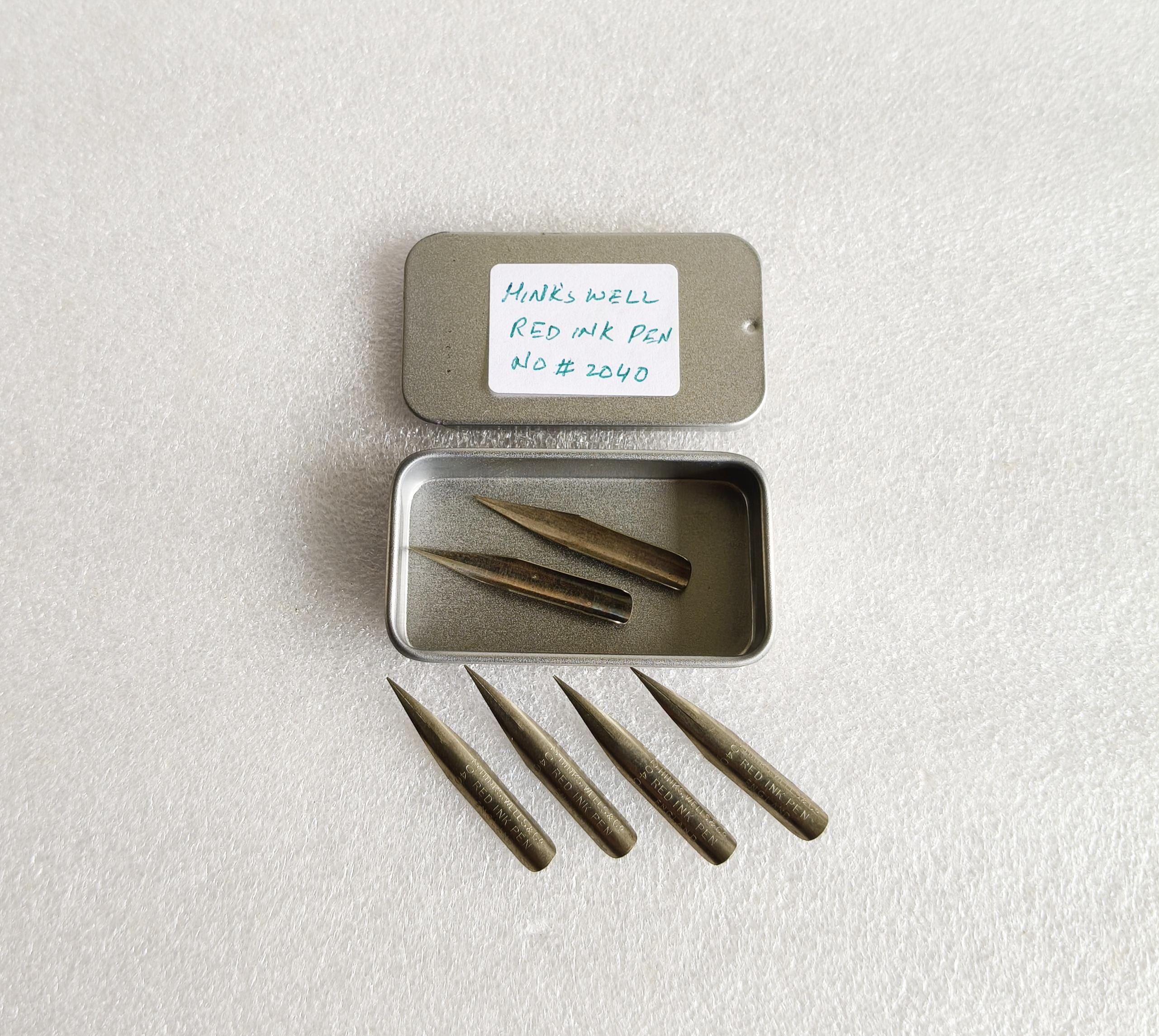 Vintage Hinks Wells Red Ink Pen Nibs No. 2040 – Calligraphy Set