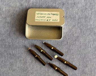 Vintage lot of 5 William Mitchell’s script pen nibs England