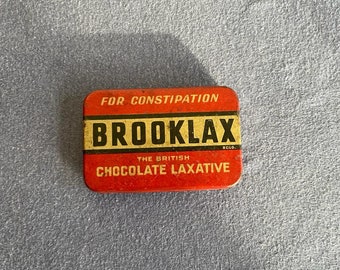 Vintage BROOKLAX laxative empty tin box