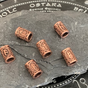 Viking Runes Beard Rings Futhark Viking Amulet Celtic Jewelry Viking Jewelry Celtic Beard Beads Hair Pearl