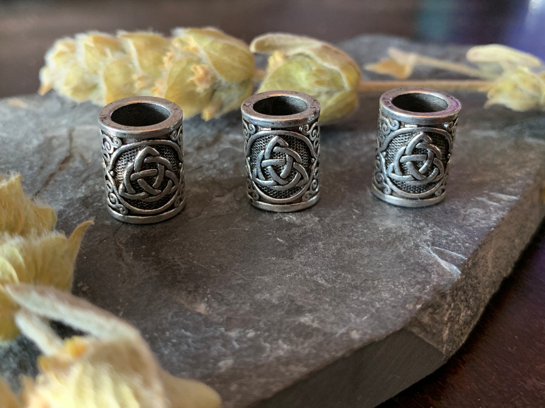 Large Shield Knot Hair Bead Beard Jewelry Viking Jewelry Hair Bead ...