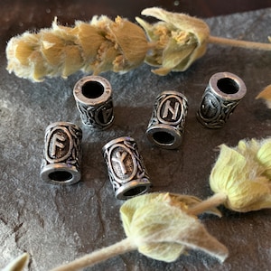 Viking Runes Beard Rings Futhark Viking Amulet Celtic Jewelry Viking Jewelry Celtic Beard Beads Hair Pearl